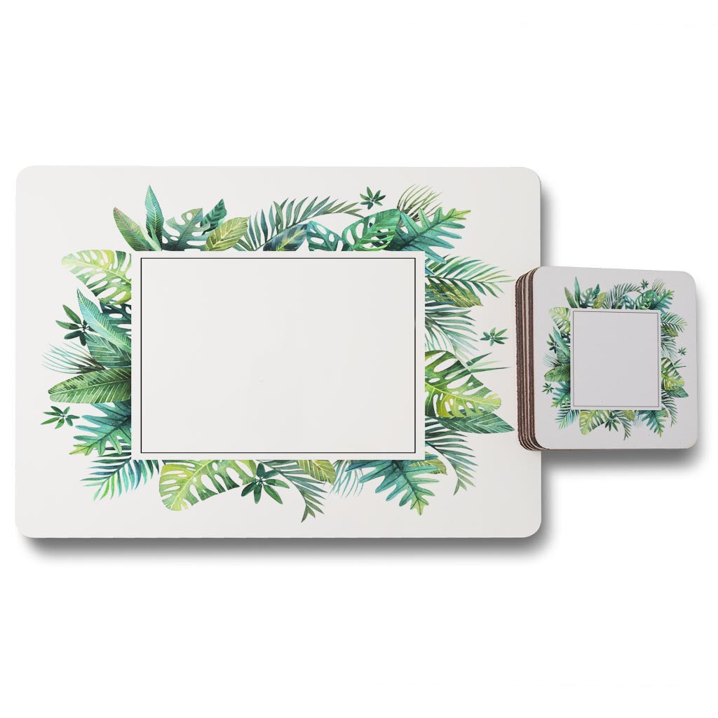 New Product Square Botanical Border (Placemat & Coaster Set)  - Andrew Lee Home and Living