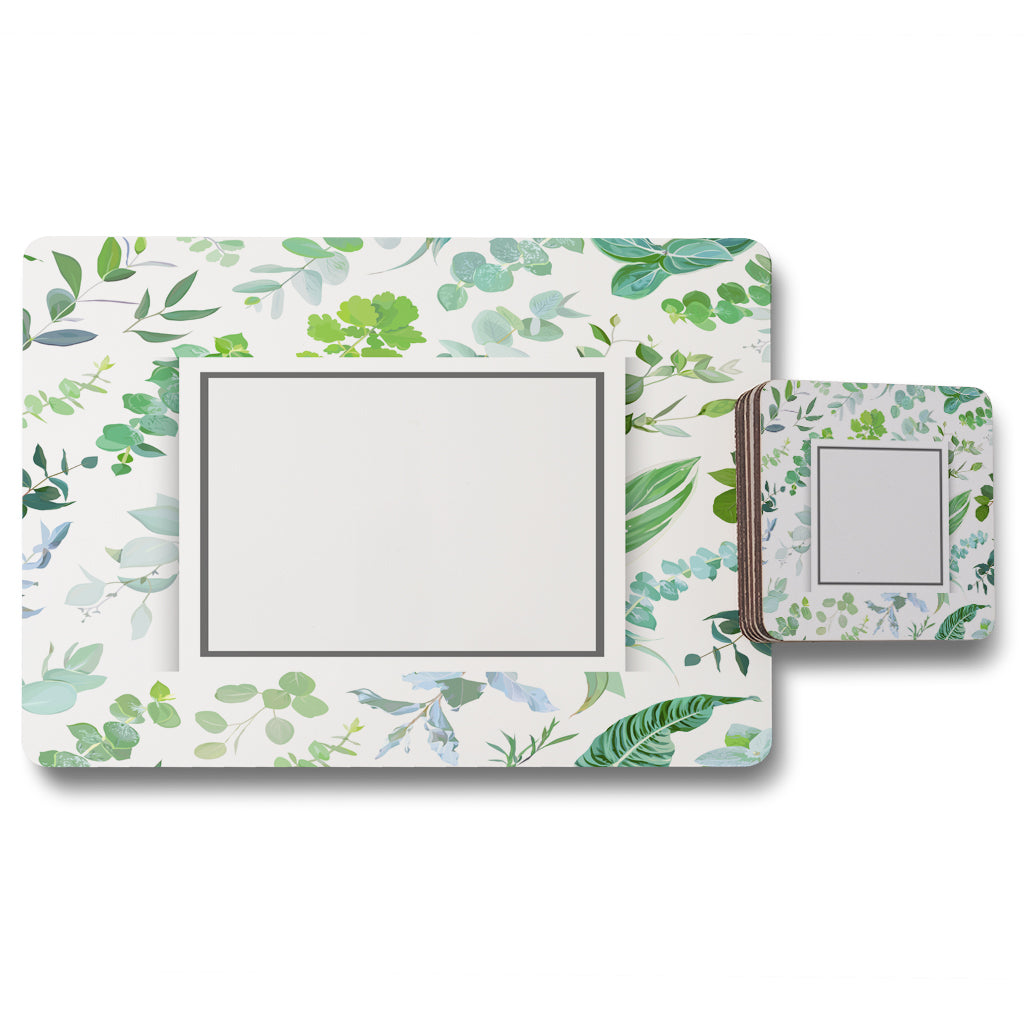 New Product Green Leaves (Placemat & Coaster Set)  - Andrew Lee Home and Living