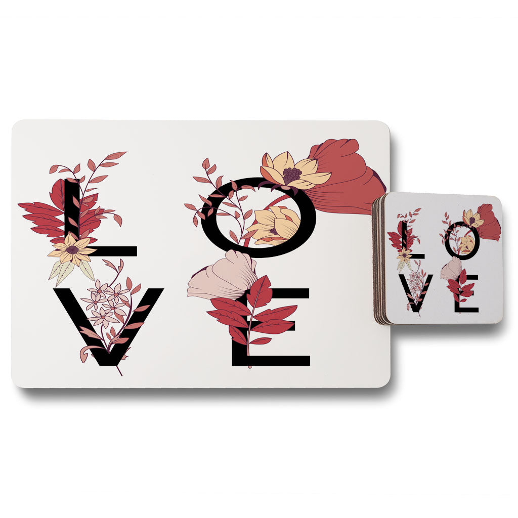 New Product Love Typography (Placemat & Coaster Set)  - Andrew Lee Home and Living