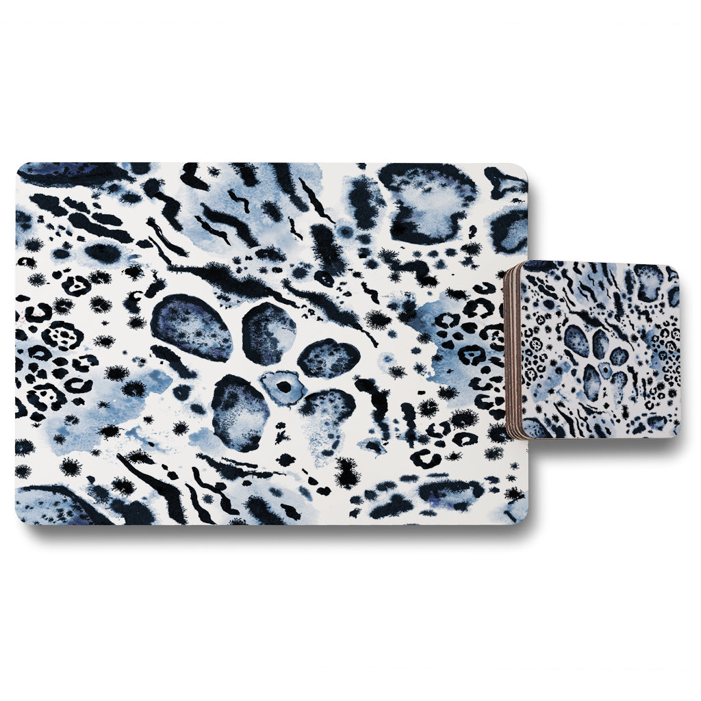 New Product Blue Leopard Print (Placemat & Coaster Set)  - Andrew Lee Home and Living