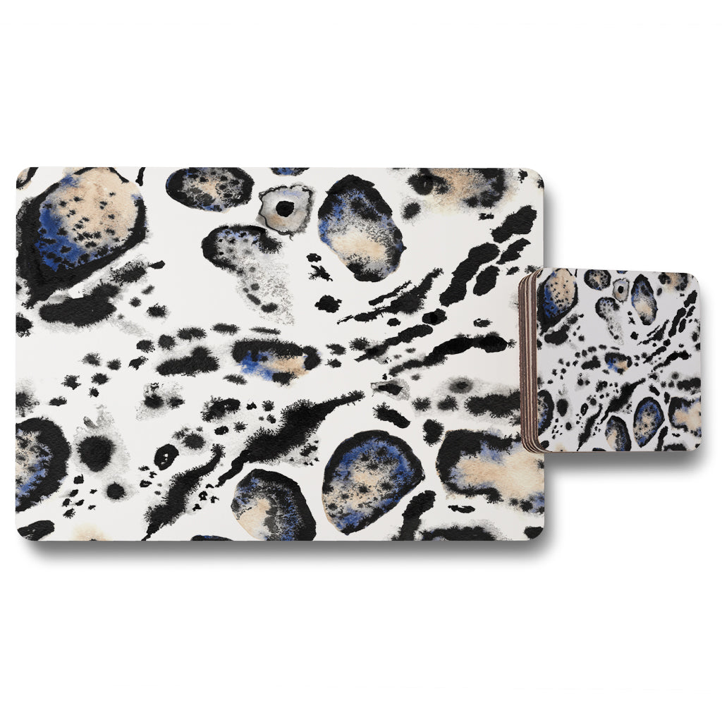 New Product Leopard Print with Blue (Placemat & Coaster Set)  - Andrew Lee Home and Living