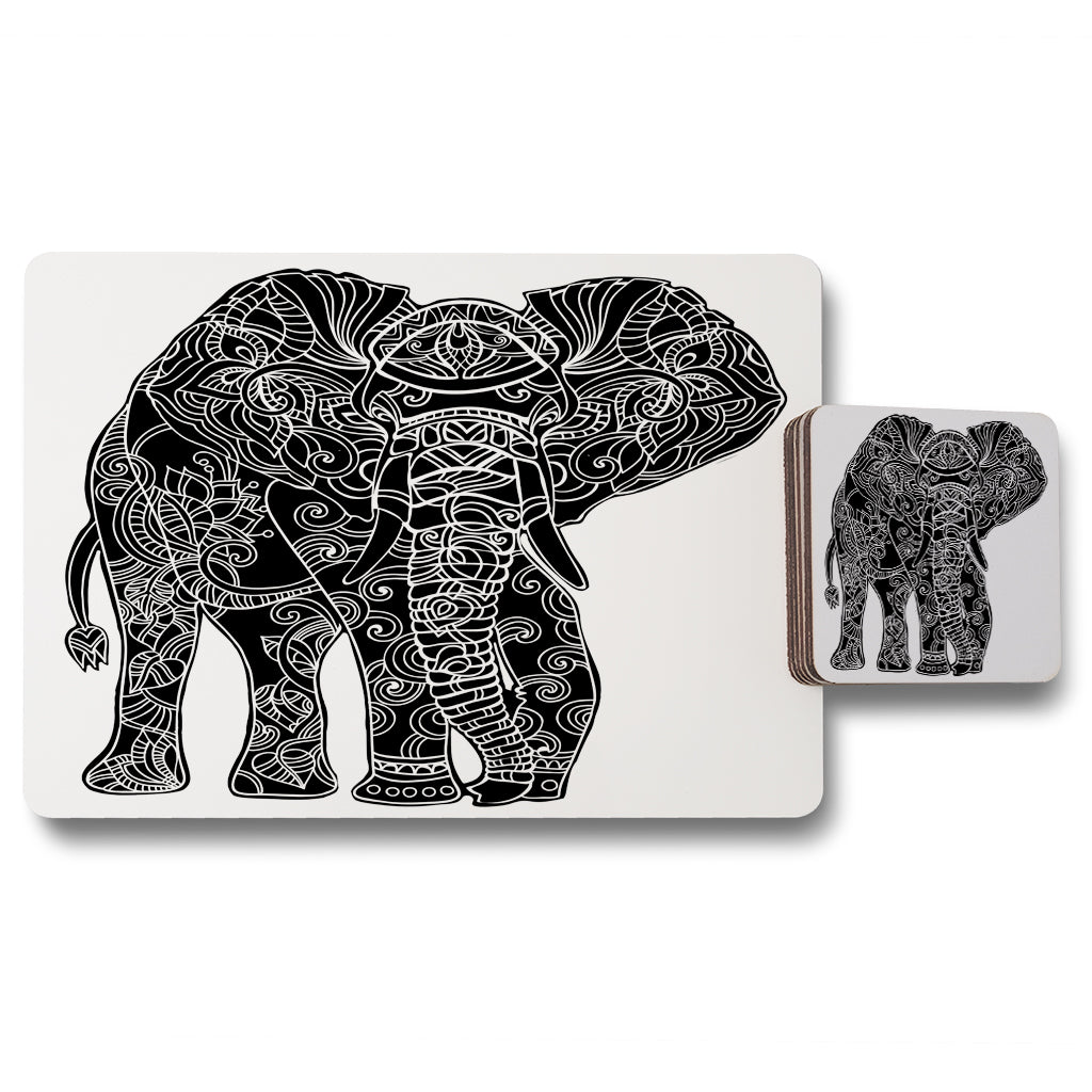 New Product Elephant Silhouette (Placemat & Coaster Set)  - Andrew Lee Home and Living