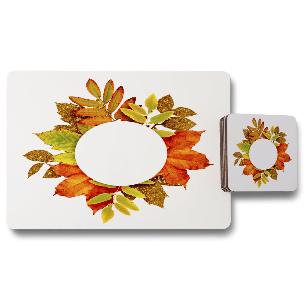 New Product Circled Autumn Leaves (Placemat & Coaster Set)  - Andrew Lee Home and Living