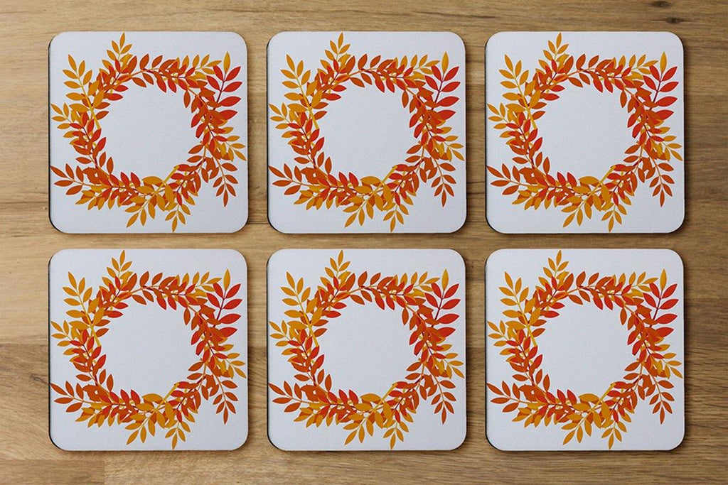 Orange & Red Autumn Leaves (Coaster) - Andrew Lee Home and Living