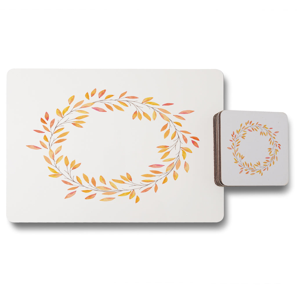 New Product Autumn Reath (Placemat & Coaster Set)  - Andrew Lee Home and Living