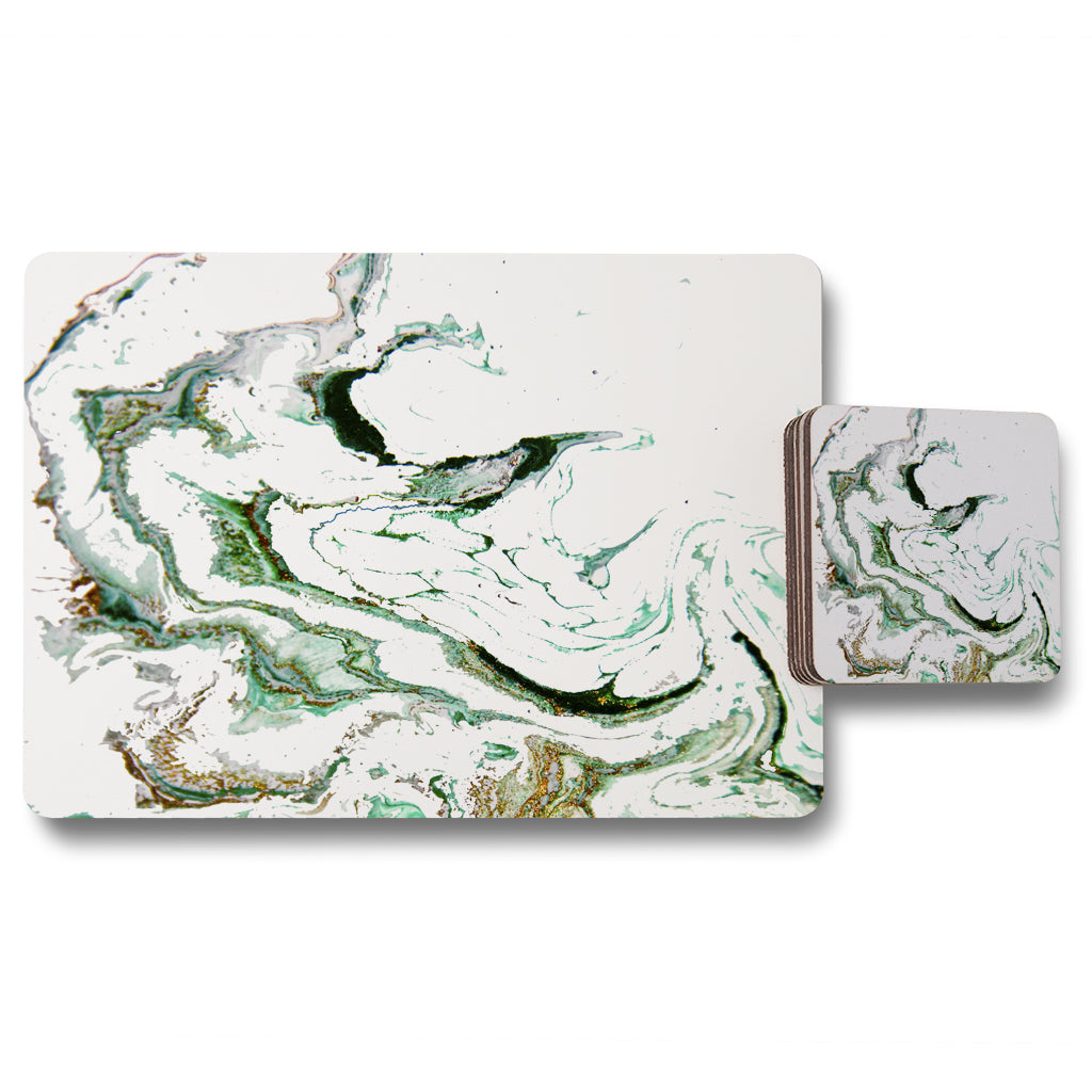 New Product Green Marble (Placemat & Coaster Set)  - Andrew Lee Home and Living