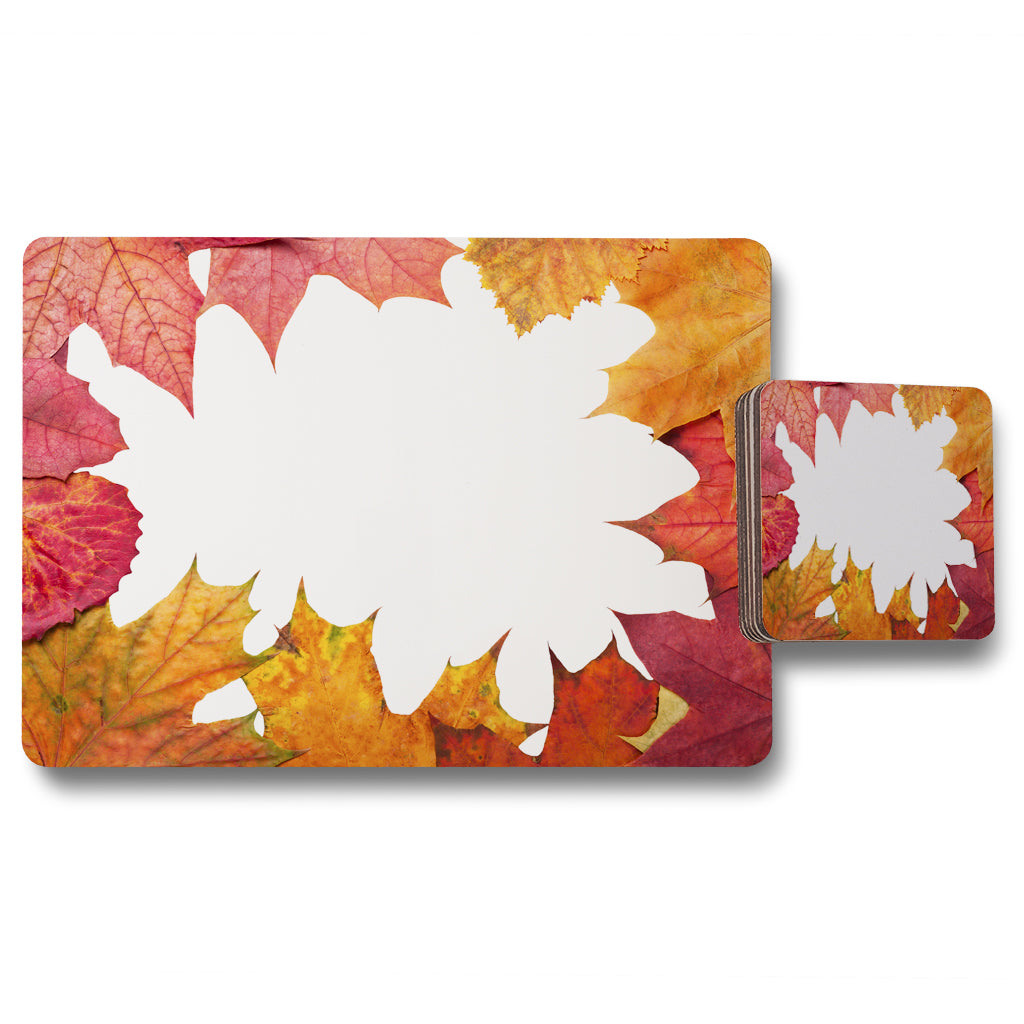 New Product Red Autumn Border (Placemat & Coaster Set)  - Andrew Lee Home and Living