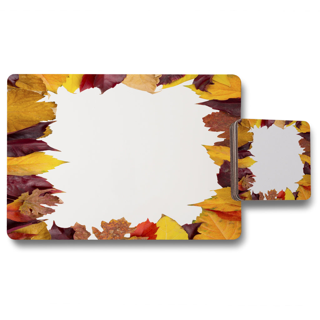 New Product Orange & Purple Autumn (Placemat & Coaster Set)  - Andrew Lee Home and Living