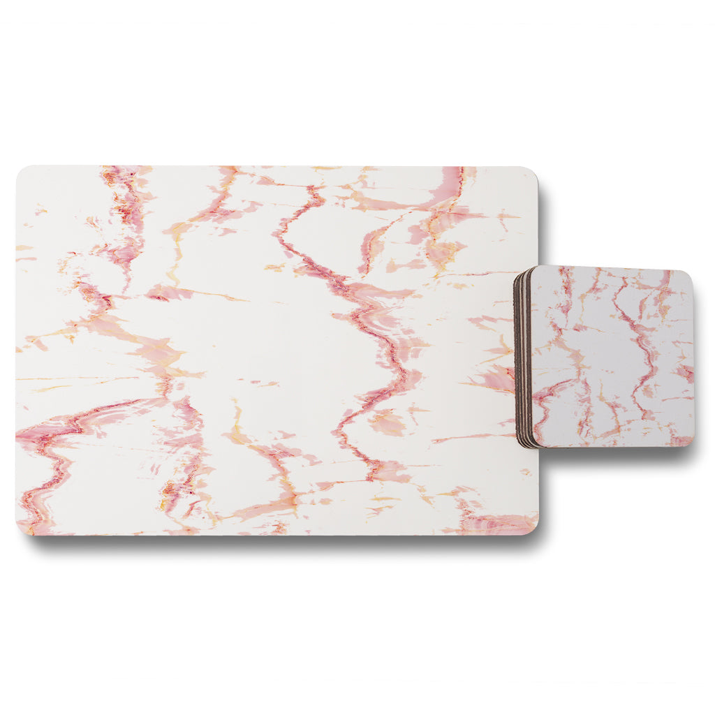 New Product Pink Marble (Placemat & Coaster Set)  - Andrew Lee Home and Living