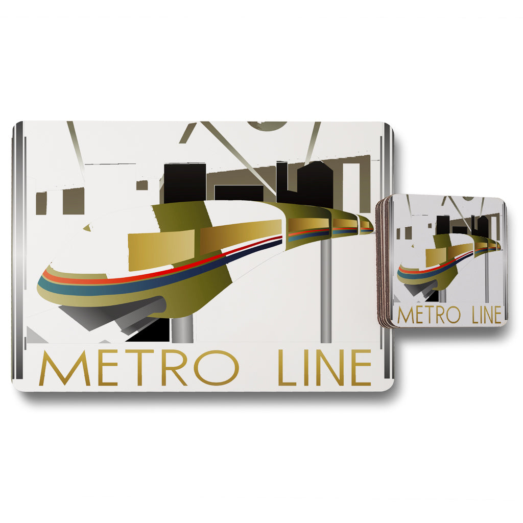 New Product Art Deco Metro Line (Placemat & Coaster Set)  - Andrew Lee Home and Living