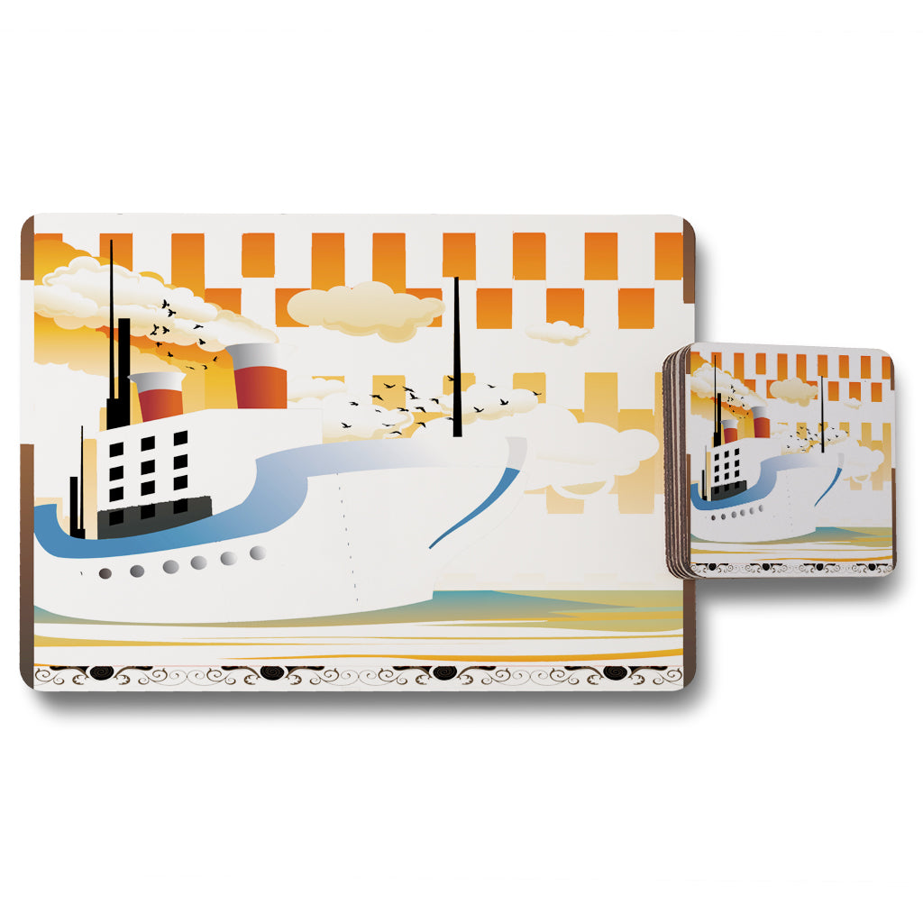 New Product Art Deco Ship (Placemat & Coaster Set)  - Andrew Lee Home and Living