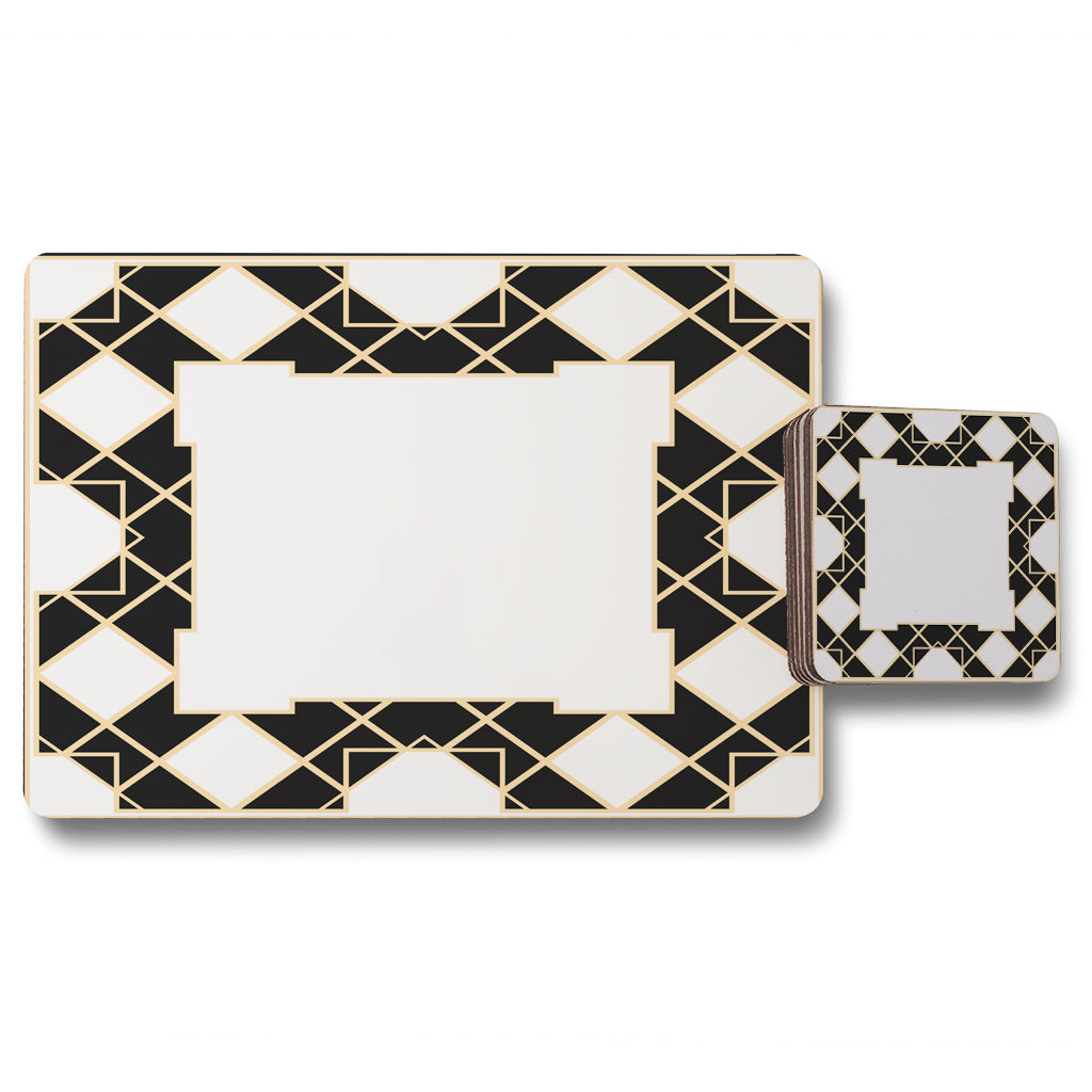 New Product Art Deco Diamond Border (Placemat & Coaster Set)  - Andrew Lee Home and Living