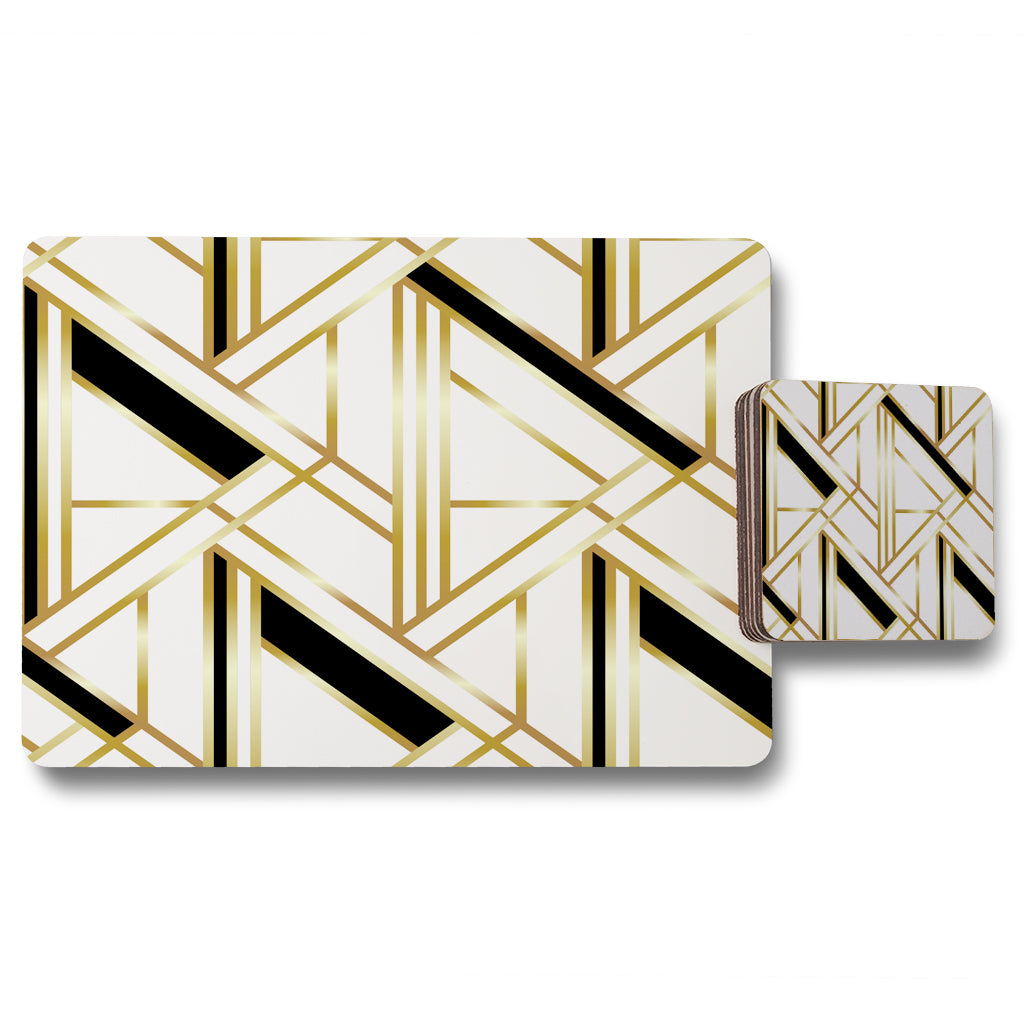 New Product Golden Art Deco (Placemat & Coaster Set)  - Andrew Lee Home and Living