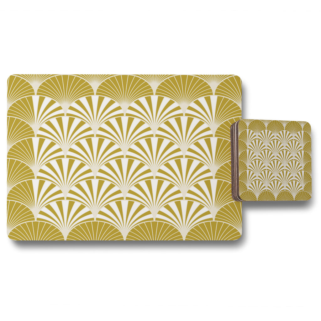 New Product Golden Semi Circles (Placemat & Coaster Set)  - Andrew Lee Home and Living