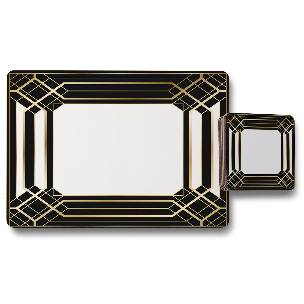 New Product Art Deco Black Frame (Placemat & Coaster Set)  - Andrew Lee Home and Living