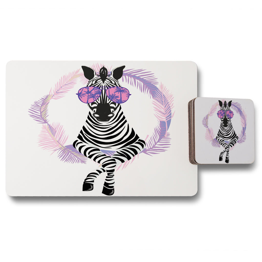 New Product Pink Zebra (Placemat & Coaster Set)  - Andrew Lee Home and Living