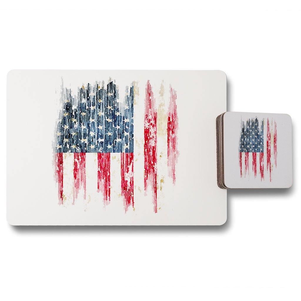 American Grunge Flag (Placemat & Coaster Set) - Andrew Lee Home and Living