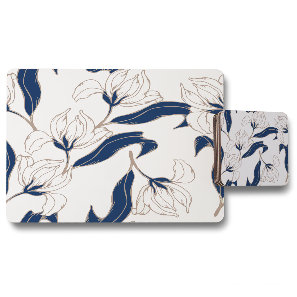 New Product White Flowers (Placemat & Coaster Set)  - Andrew Lee Home and Living