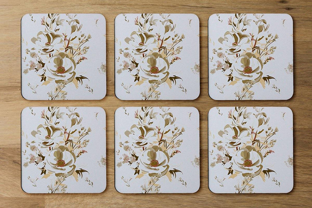 Golden Flower Print (Coaster) - Andrew Lee Home and Living