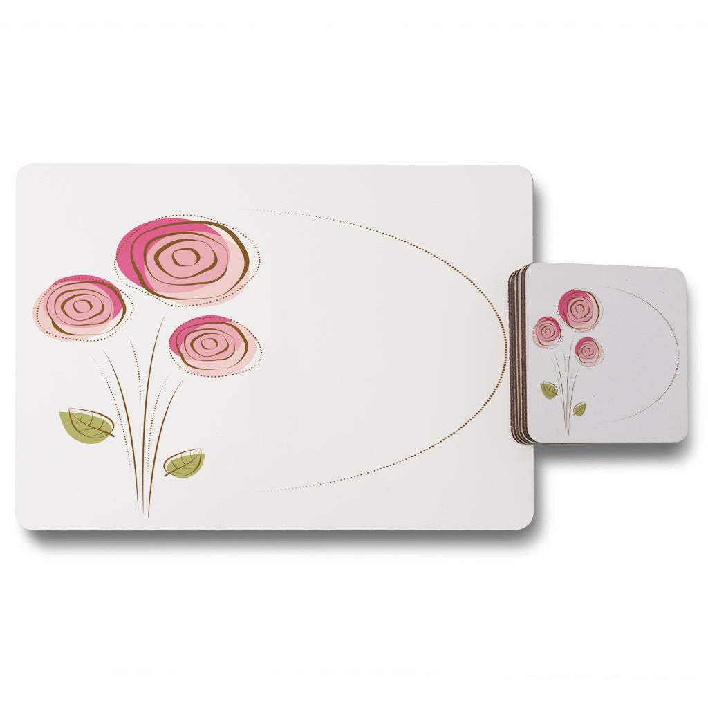 New Product Rose Drawing (Placemat & Coaster Set)  - Andrew Lee Home and Living