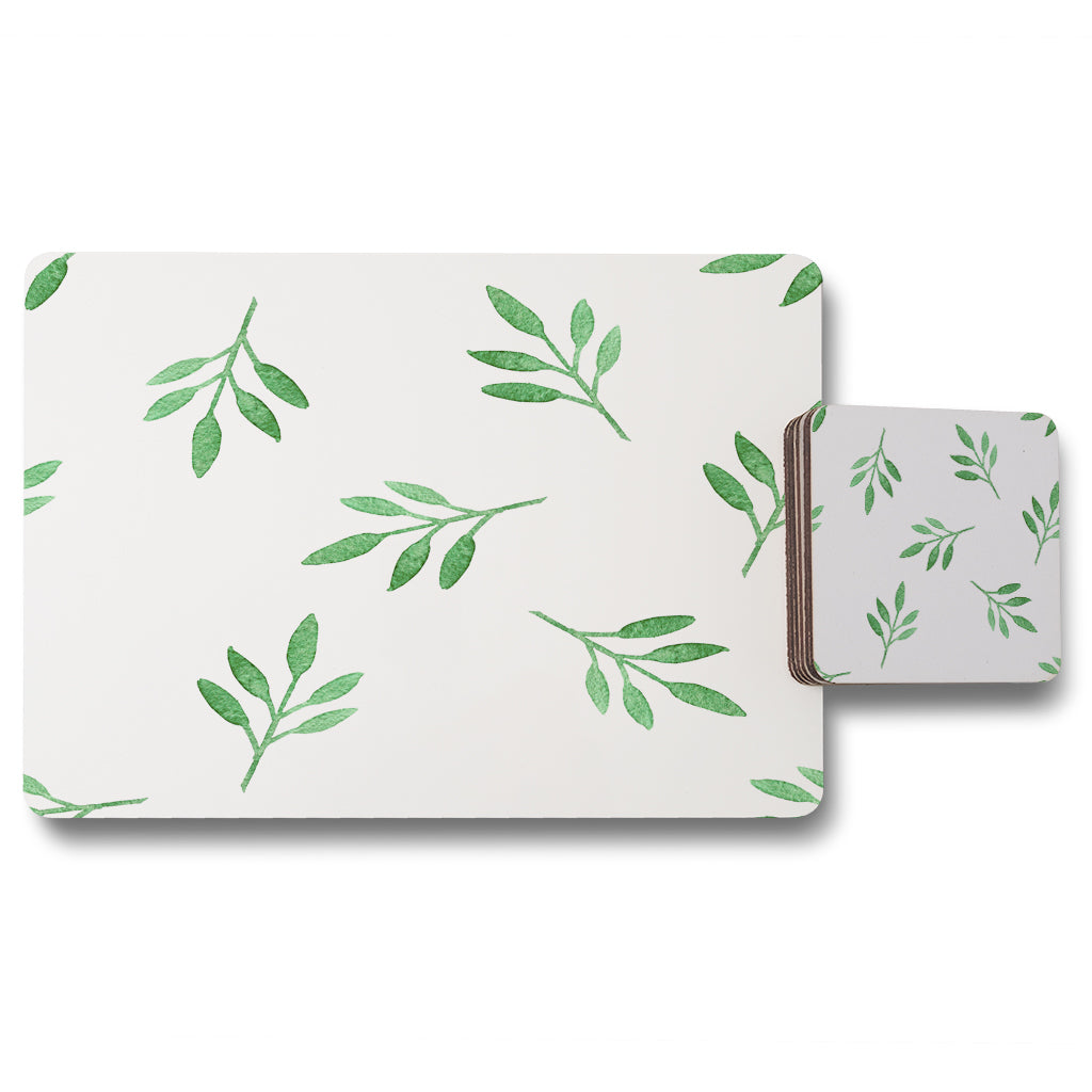 New Product Green Leaf (Placemat & Coaster Set)  - Andrew Lee Home and Living