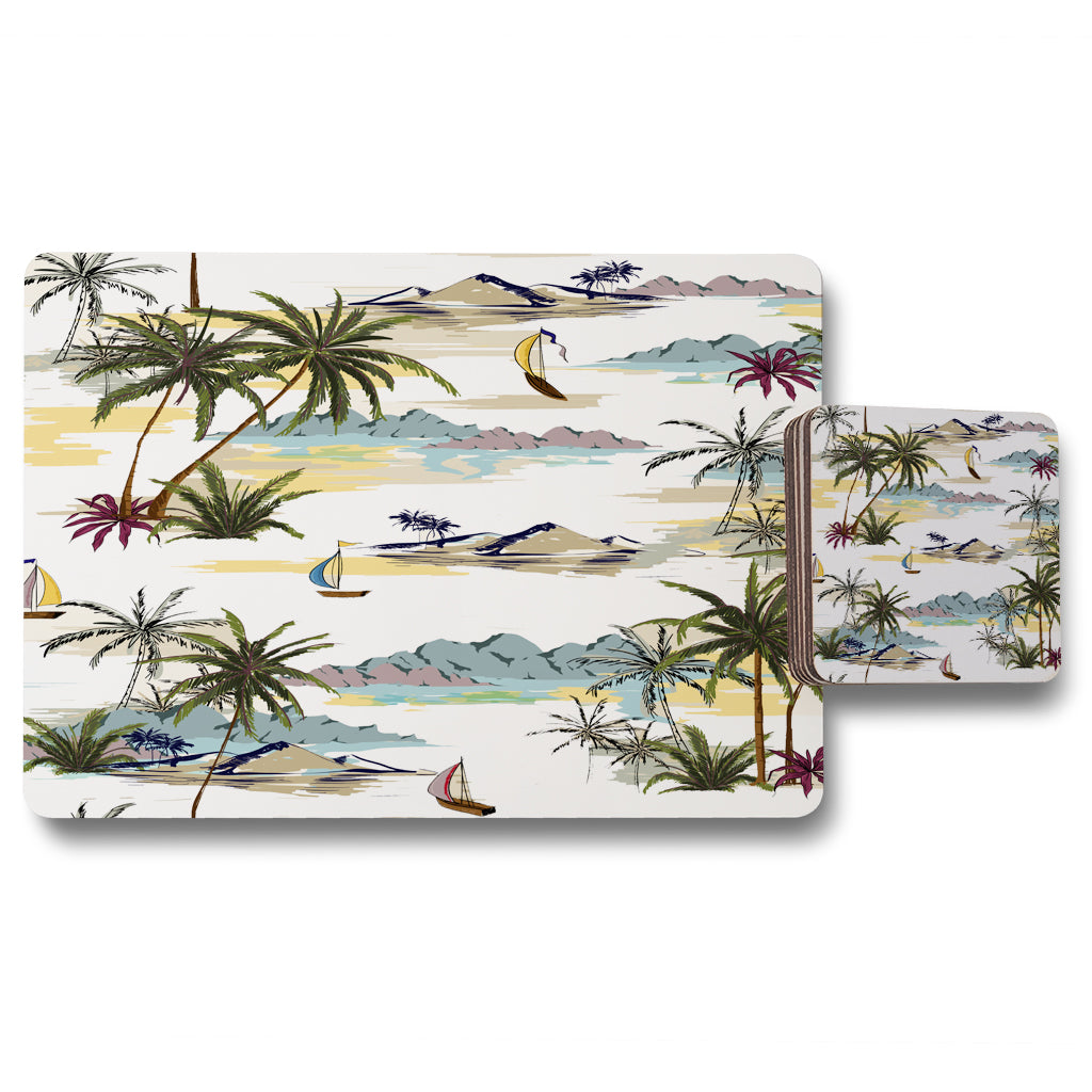 New Product Palm Trees (Placemat & Coaster Set)  - Andrew Lee Home and Living