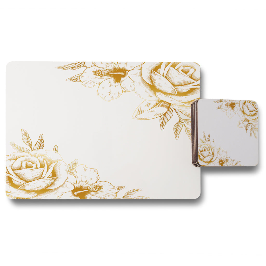 New Product Gold Rose (Placemat & Coaster Set)  - Andrew Lee Home and Living