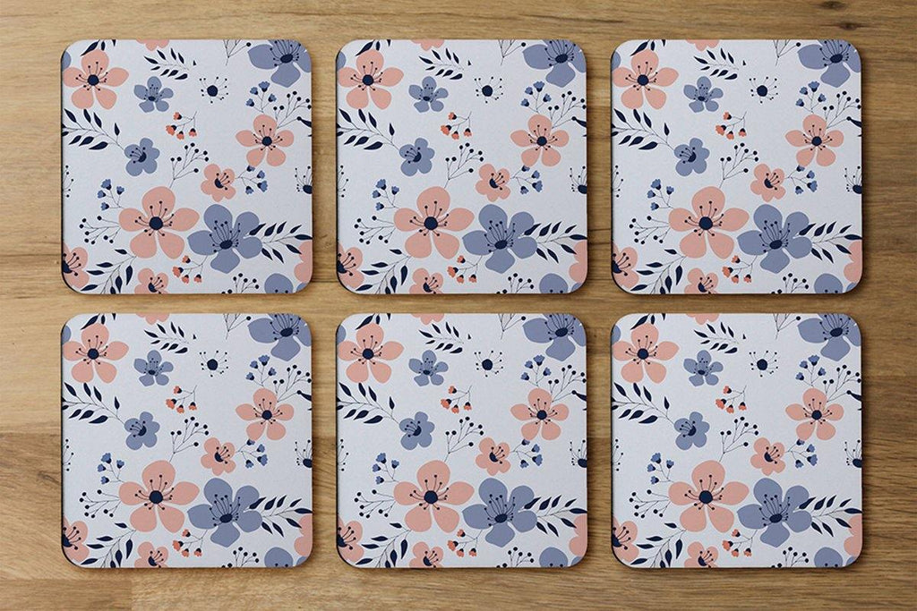 Pink & Blue Flowers (Coaster) - Andrew Lee Home and Living