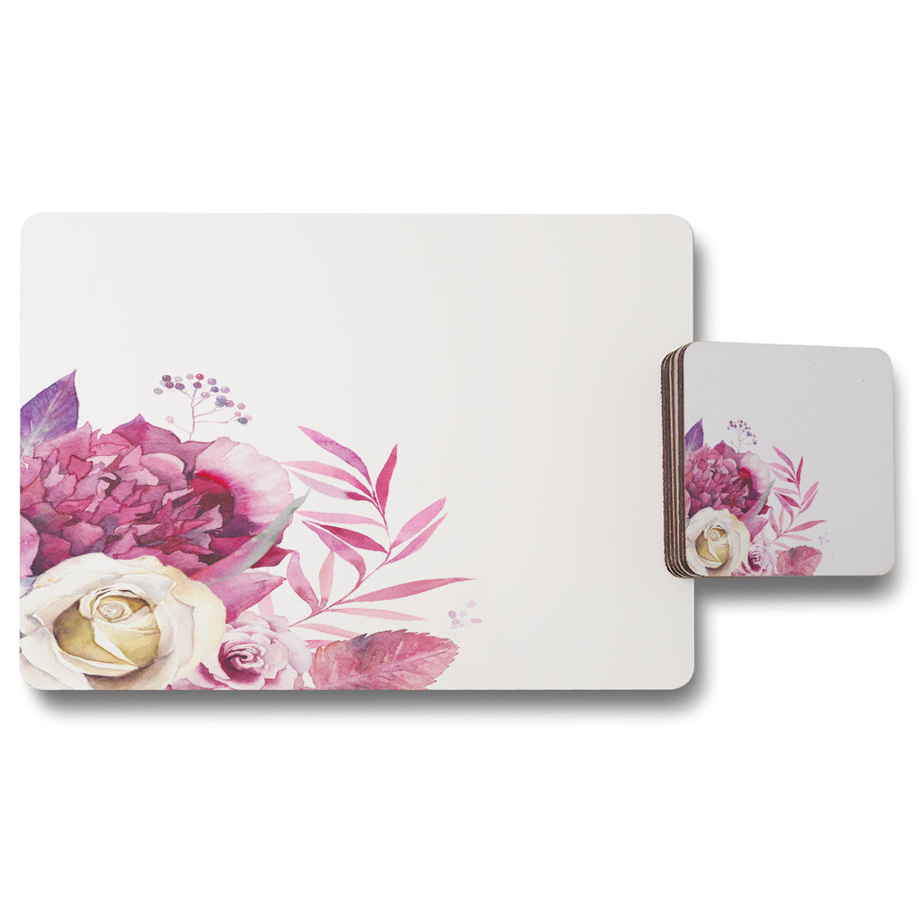 New Product Pink Floral (Placemat & Coaster Set)  - Andrew Lee Home and Living
