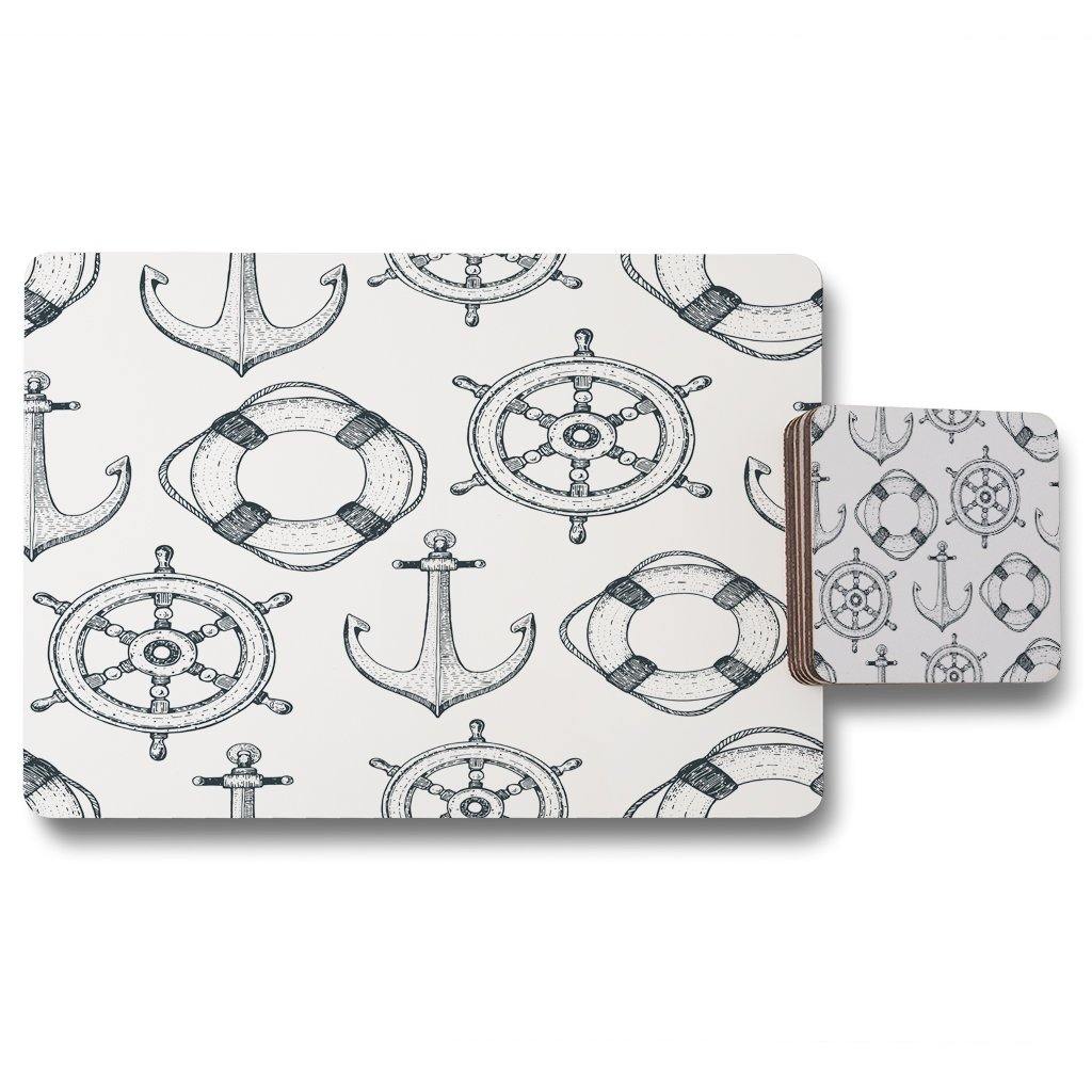 Anchor & Wheel (Placemat & Coaster Set) - Andrew Lee Home and Living
