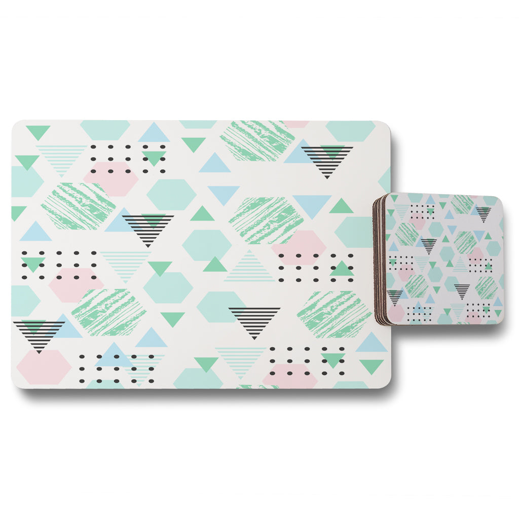 New Product Geometric Shapes (Placemat & Coaster Set)  - Andrew Lee Home and Living
