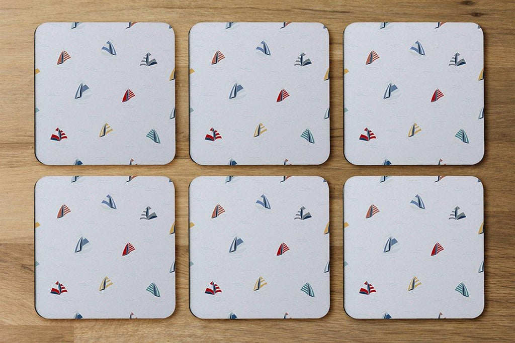 Striped Sailboats (Coaster) - Andrew Lee Home and Living