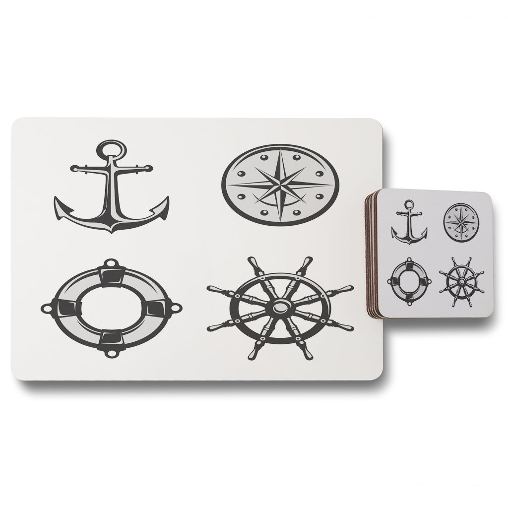 New Product Nautical Icons (Placemat & Coaster Set)  - Andrew Lee Home and Living