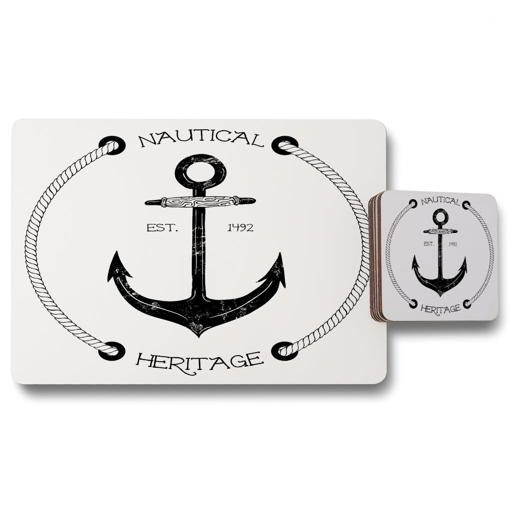 New Product Nautical Anchor (Placemat & Coaster Set)  - Andrew Lee Home and Living