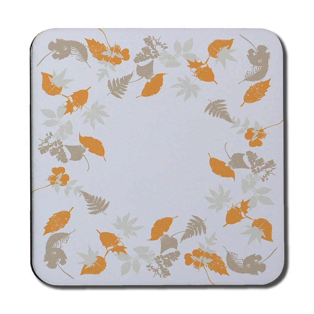 Orange & Grey Autumn Leaves (Coaster) - Andrew Lee Home and Living