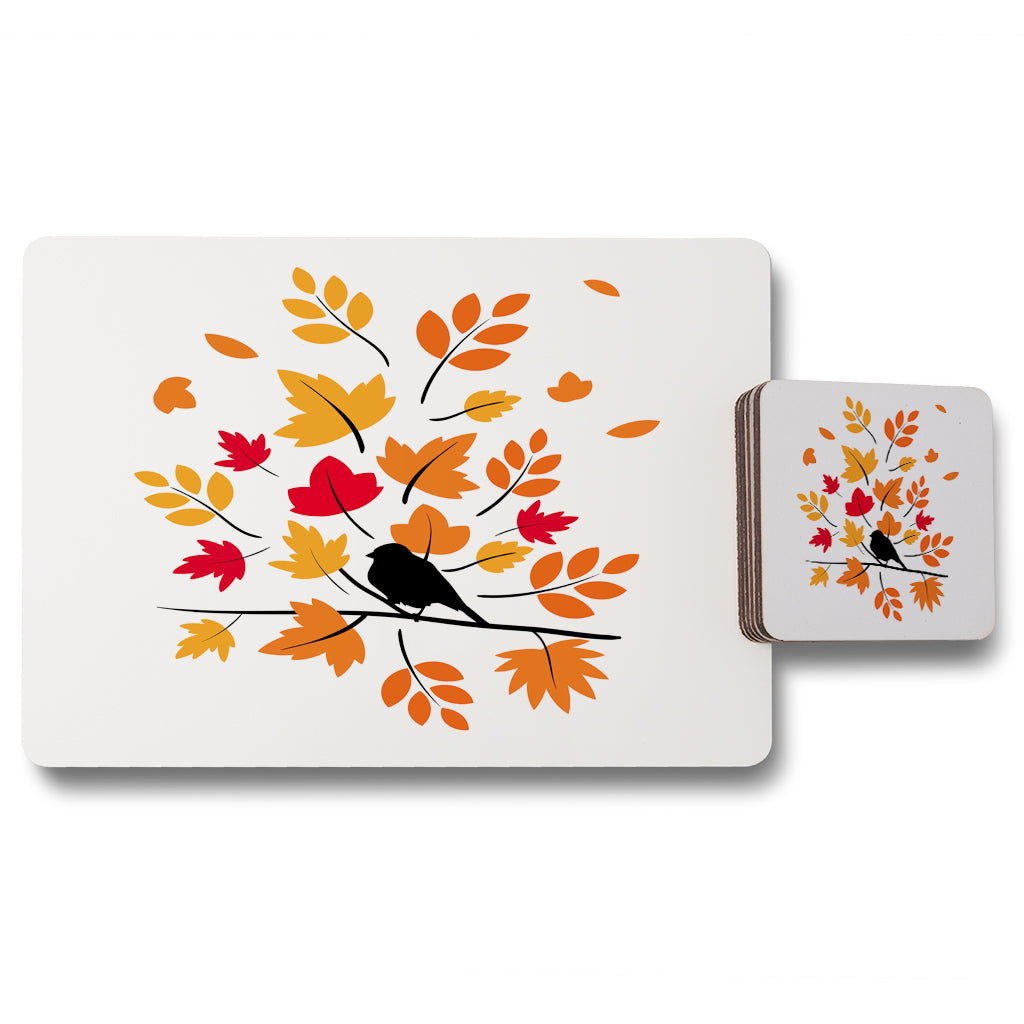 New Product Autumn Bird on Branch (Placemat & Coaster Set)  - Andrew Lee Home and Living