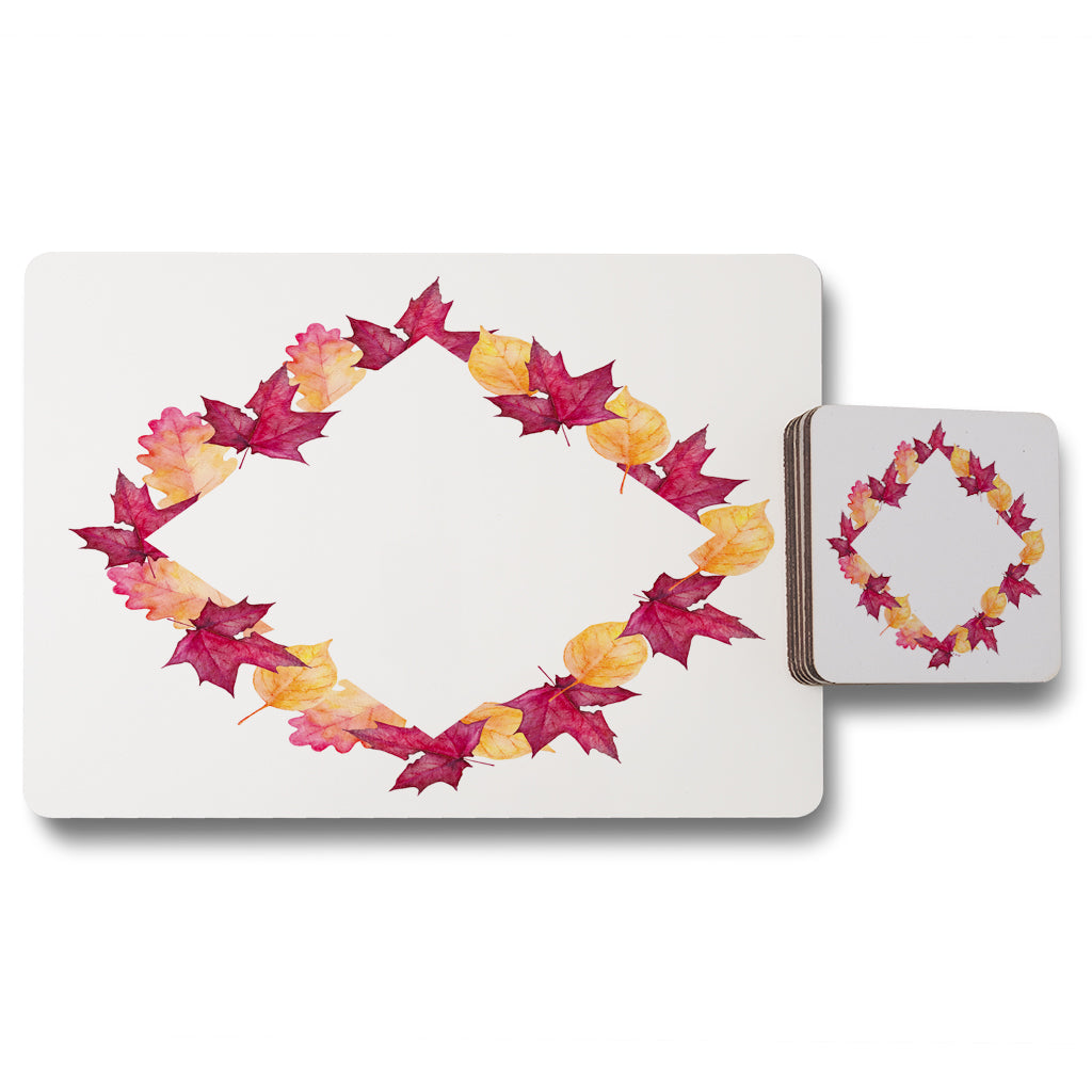New Product Diamond Autumn Reath (Placemat & Coaster Set)  - Andrew Lee Home and Living