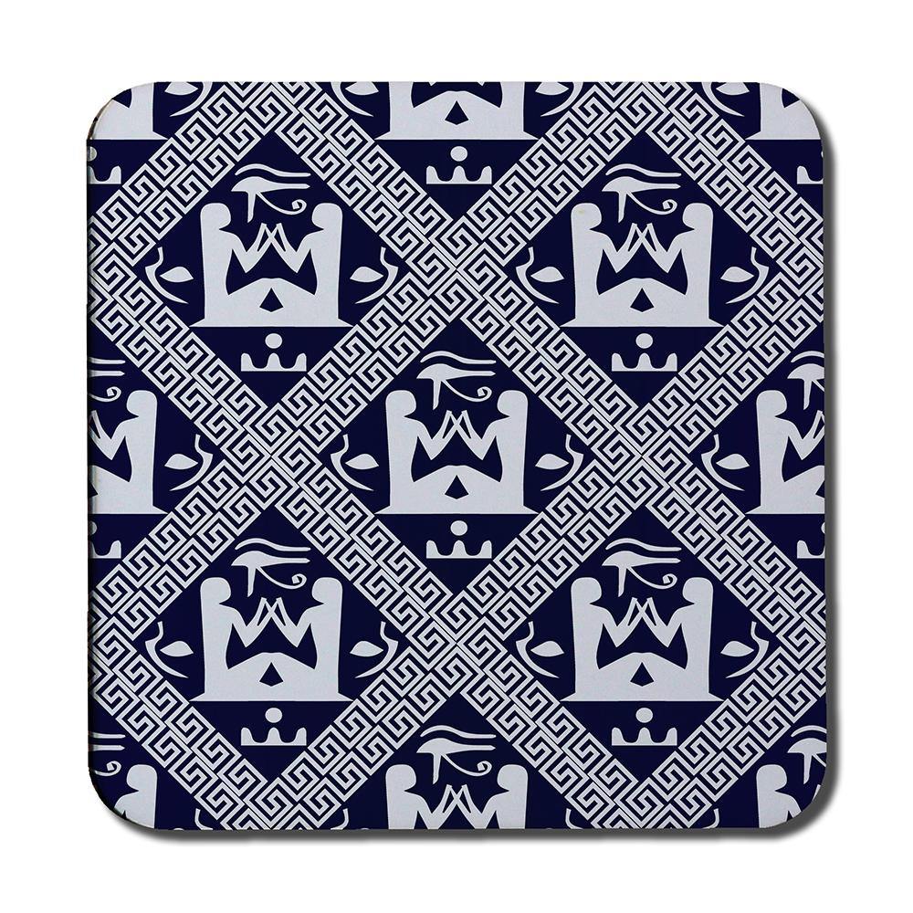 Egyptian Hieroglyphs in Navy (Coaster) - Andrew Lee Home and Living