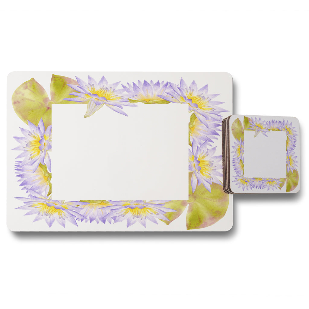 New Product Gold & Purple Flowers (Placemat & Coaster Set)  - Andrew Lee Home and Living
