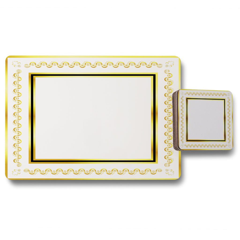 New Product Ancient Egyptian Gold Border (Placemat & Coaster Set)  - Andrew Lee Home and Living