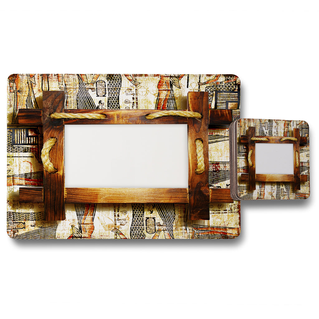 New Product Rustic Egyptian Wooden Frame (Placemat & Coaster Set)  - Andrew Lee Home and Living