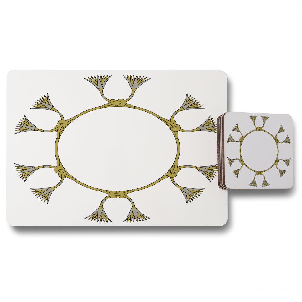 New Product Ancient Egyptian Lotus Motifs (Placemat & Coaster Set)  - Andrew Lee Home and Living