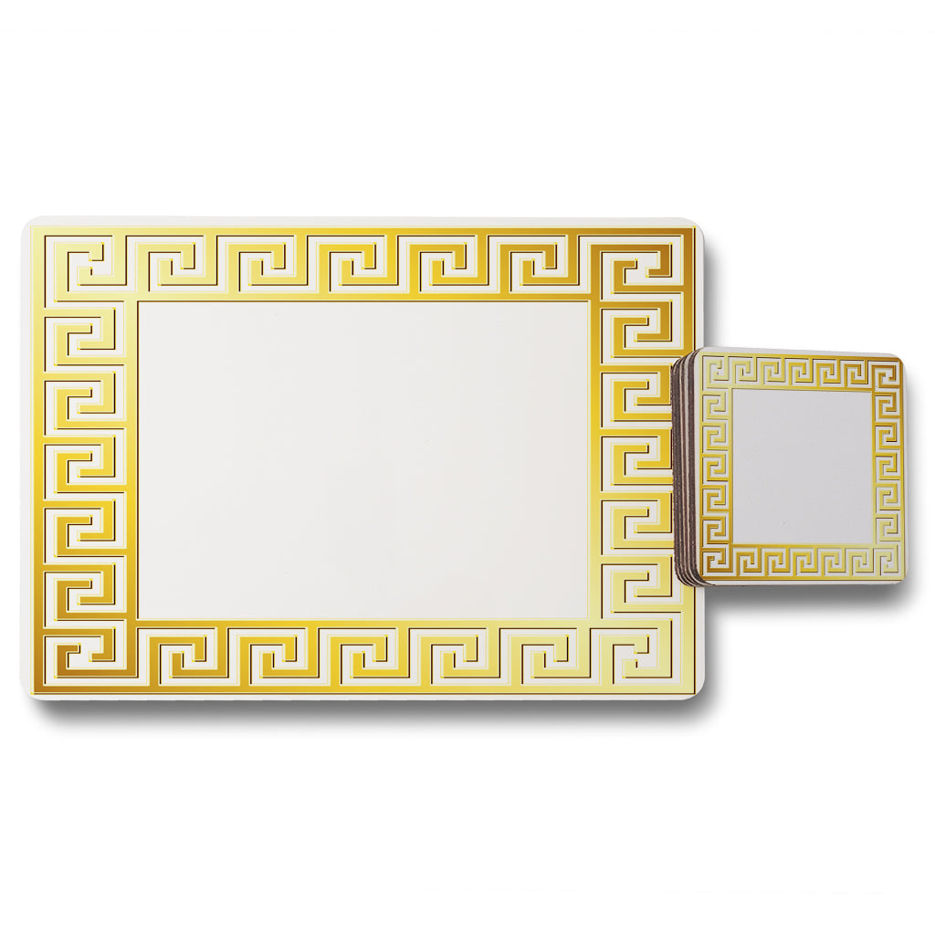 New Product Golden Greek Ornamental Frame (Placemat & Coaster Set)  - Andrew Lee Home and Living