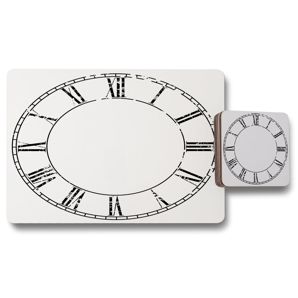 New Product Roman Numeral Clock (Placemat & Coaster Set)  - Andrew Lee Home and Living