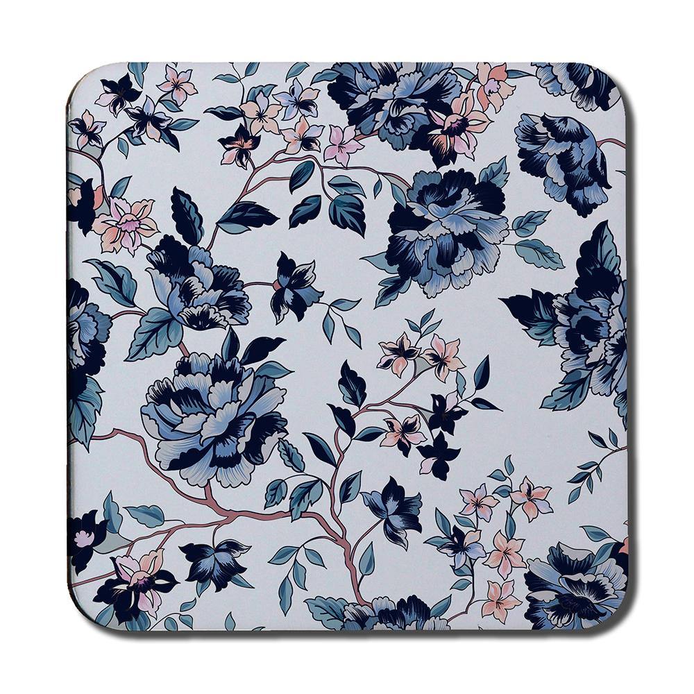 Blue Flower Illustrations (Coaster) - Andrew Lee Home and Living