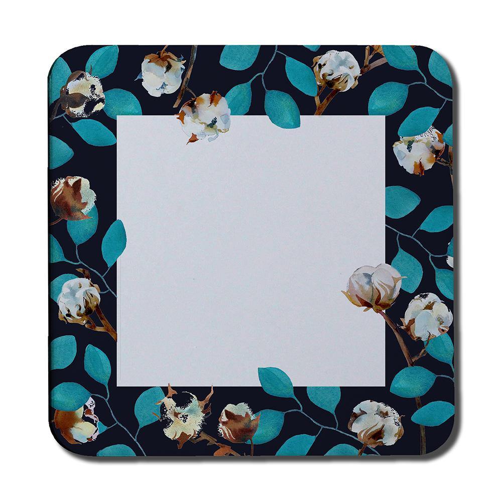 Watercolour Blue Leaf Frame (Coaster) - Andrew Lee Home and Living