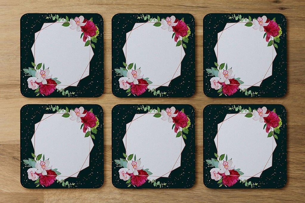 Bright Flowers, Dark Background (Coaster) - Andrew Lee Home and Living