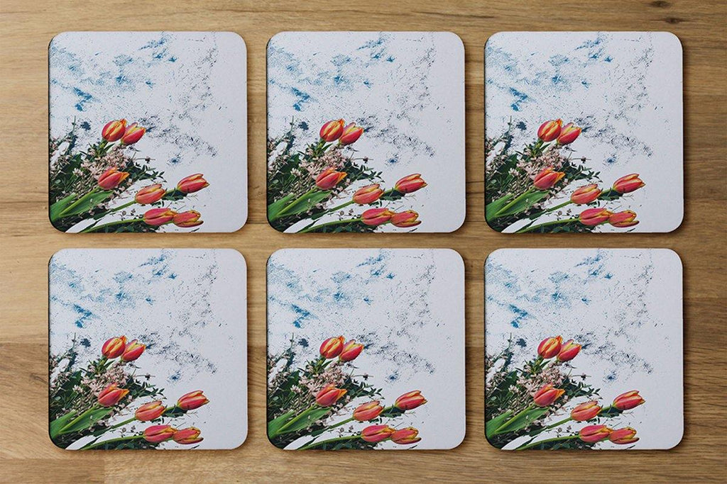 Flowers On Marble (Coaster) - Andrew Lee Home and Living