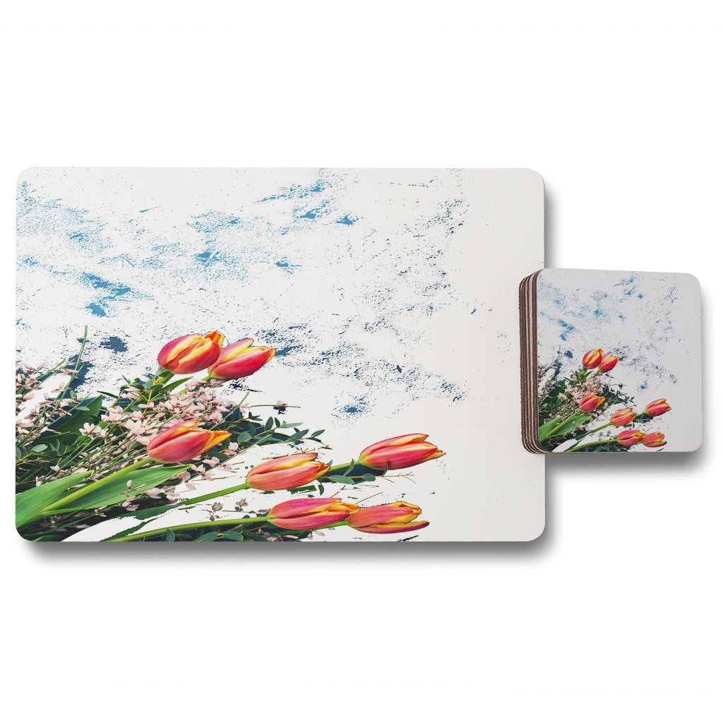 New Product Flowers On Marble (Placemat & Coaster Set)  - Andrew Lee Home and Living