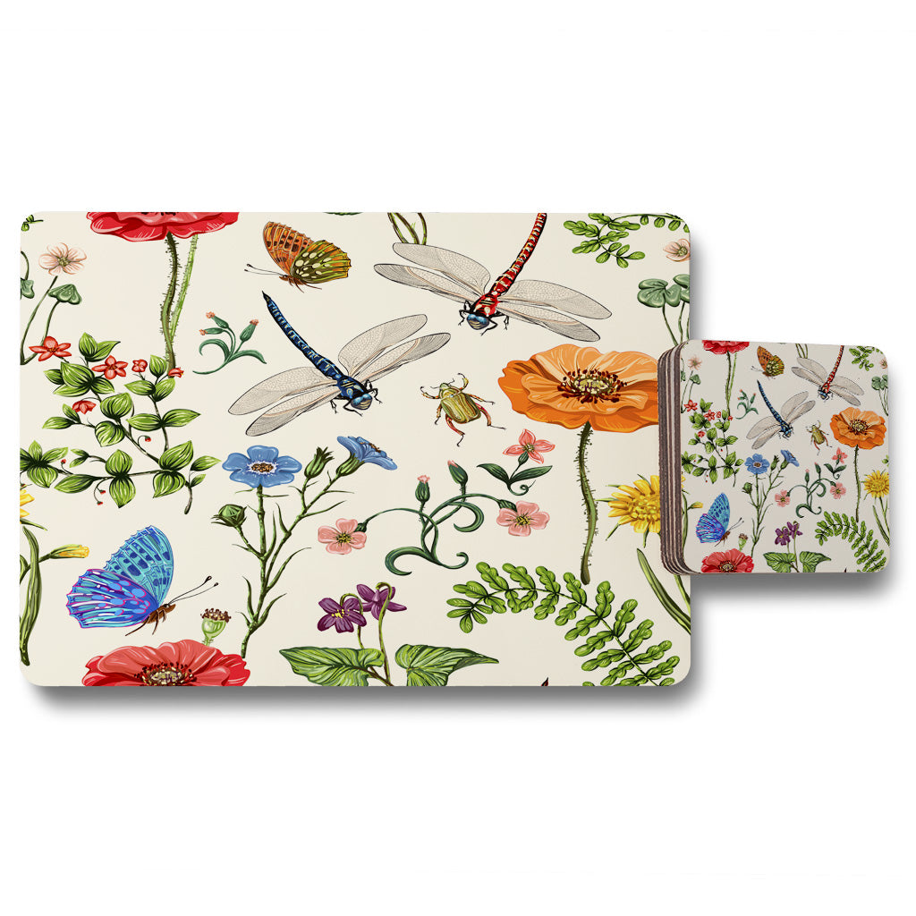 New Product Flowers & Insects (Placemat & Coaster Set)  - Andrew Lee Home and Living